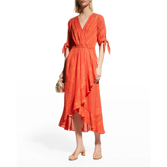 Michael Kors NWT Metallic Crepe Wrap-Effect Dress XS - Picture 16 of 16